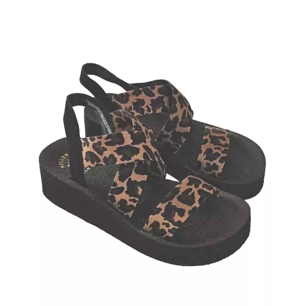 Yellowbox Mellow Mat Size 6 Bunkie Leopard Cheetah Animal Print Sandals Shoes